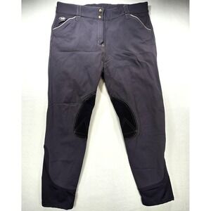 Piper by SmartPak Women Charcoal Gray Knee Patch Equestrian‎ Riding Breeches 38R